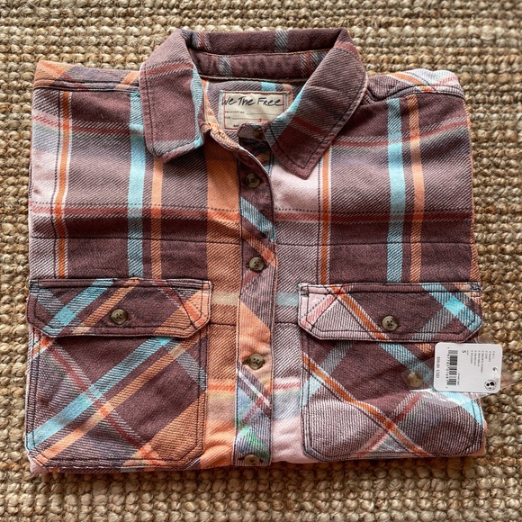 NEW Free People We The Free Vintage Crush Plaid Shirt - Picture 15 of 16